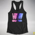 Distressed Omnisexual Pride Exclamation Points Racerback Tank - Black